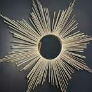 Handcrafted  White Bamboo Starburst Mirror!!!